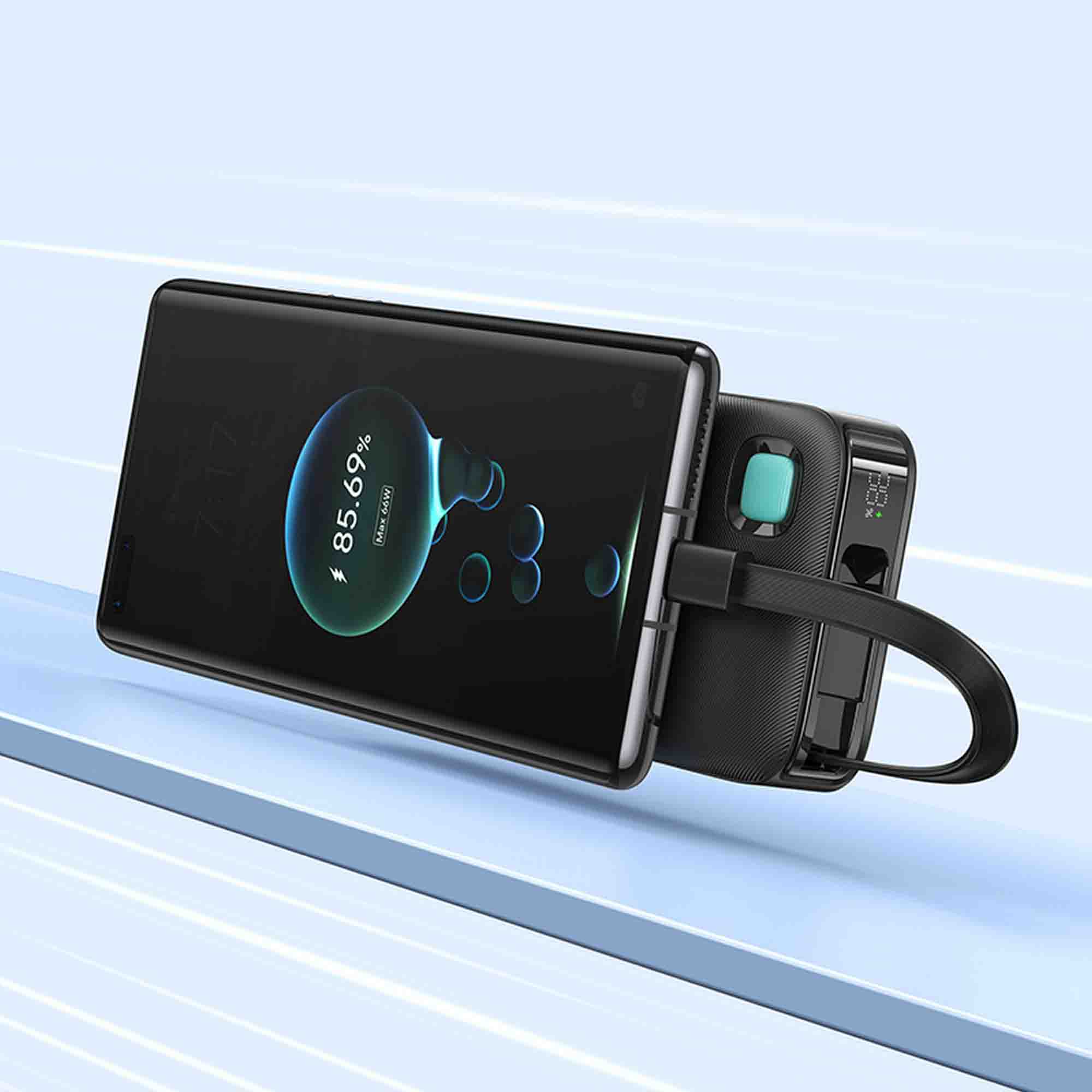 پاوربانک یوسمز مدل US-CD224 ظرفیت 10000 میلی آمپر ساعت به همراه کابل تایپ سی