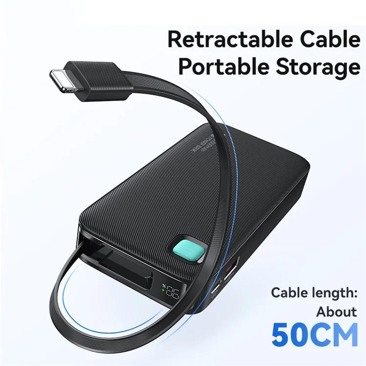 پاوربانک یوسمز مدل US-CD225 ظرفیت 10000 میلی آمپر ساعت به همراه کابل لایتنینگ