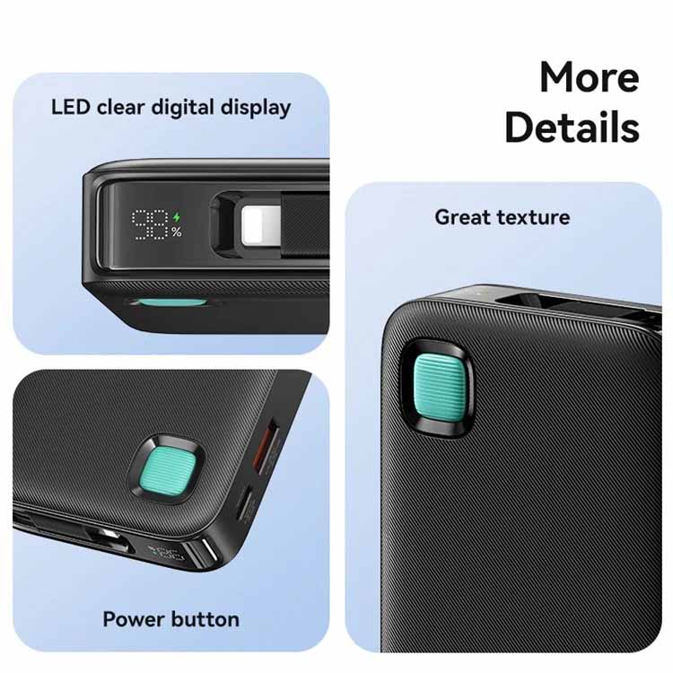 پاوربانک یوسمز مدل US-CD225 ظرفیت 10000 میلی آمپر ساعت به همراه کابل لایتنینگ