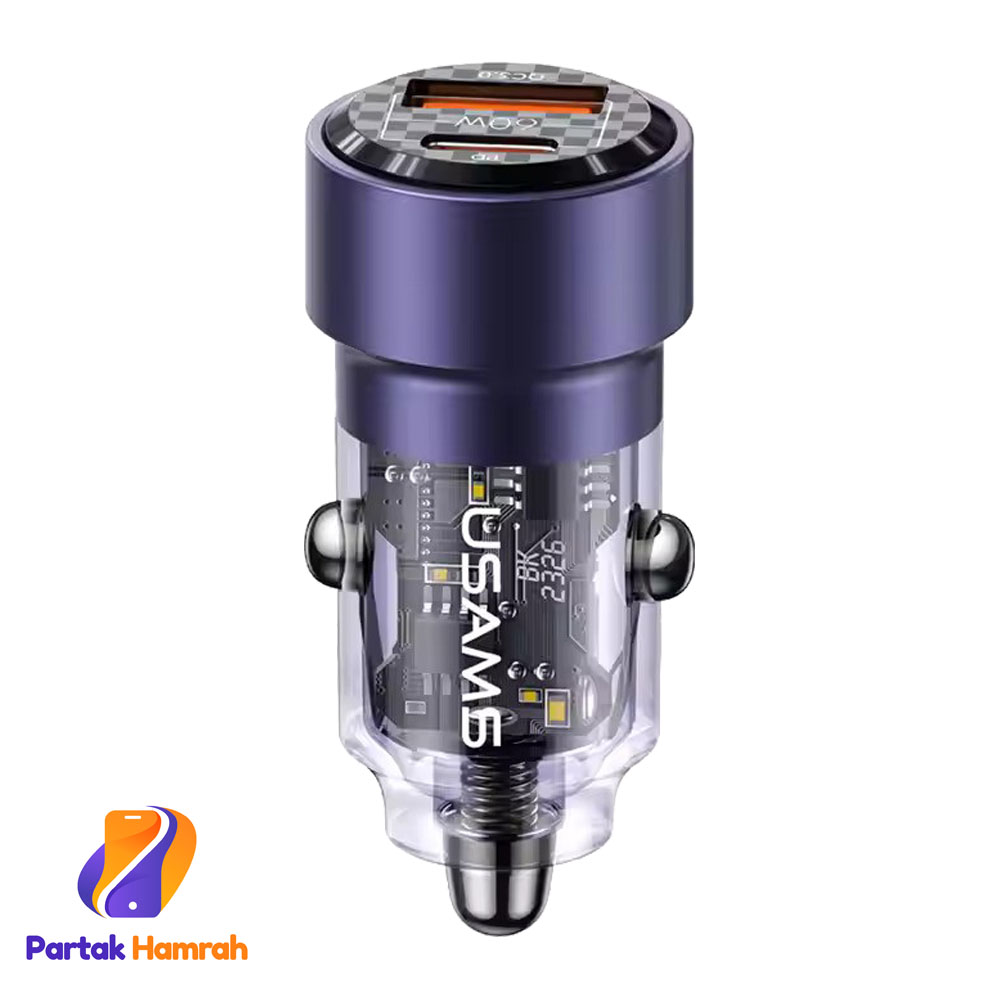 شارژر فندکی 60 وات یوسمز مدل USAMS-CC208 
