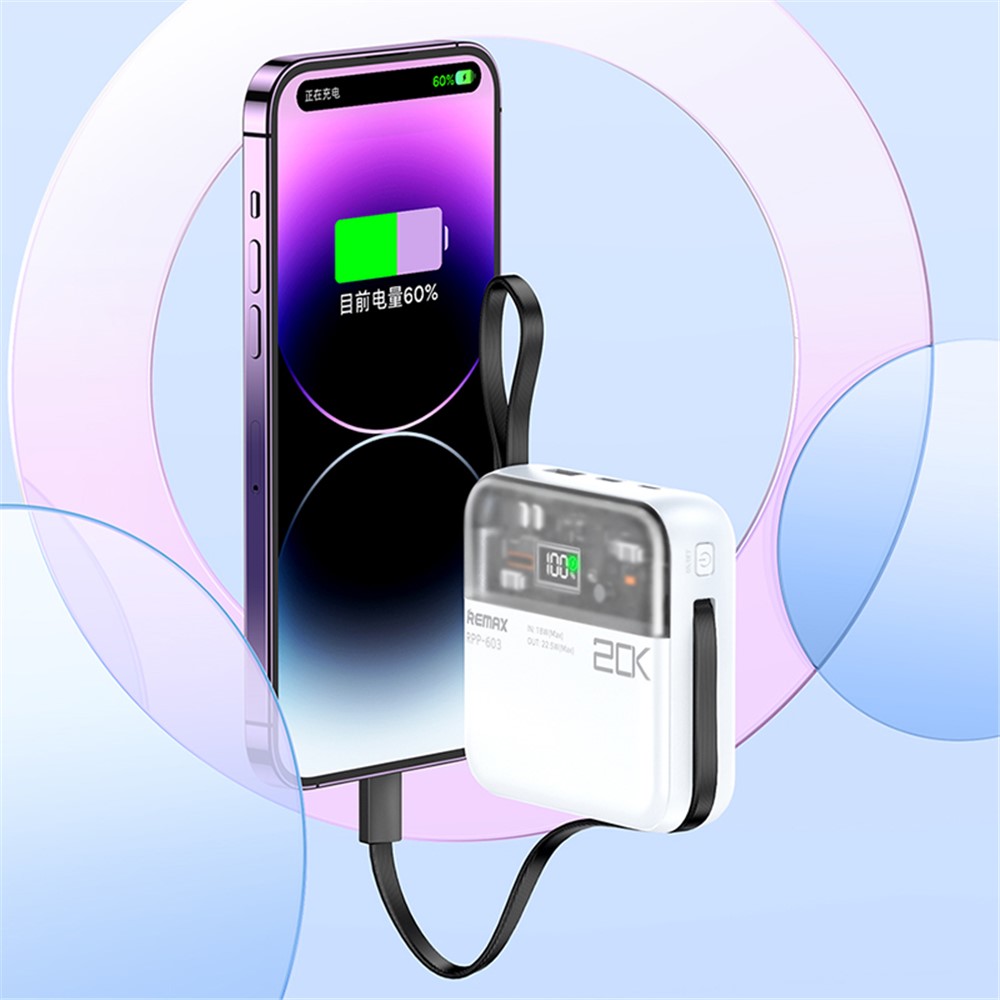 پاوربانک ریمکس مدل RPP-603 ظرفیت 20000 میلی‌ آمپر ساعت