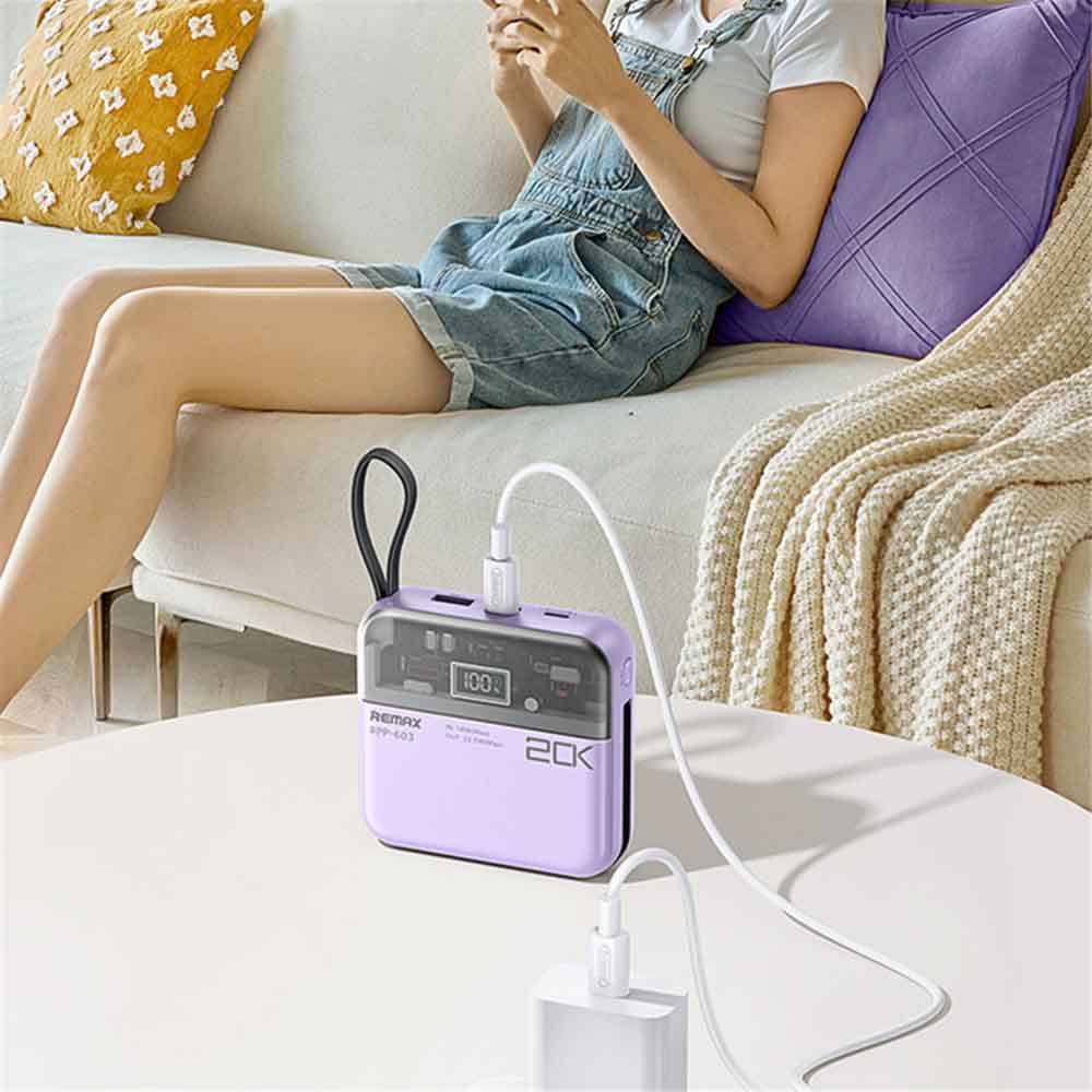 پاوربانک ریمکس مدل RPP-603 ظرفیت 20000 میلی‌ آمپر ساعت