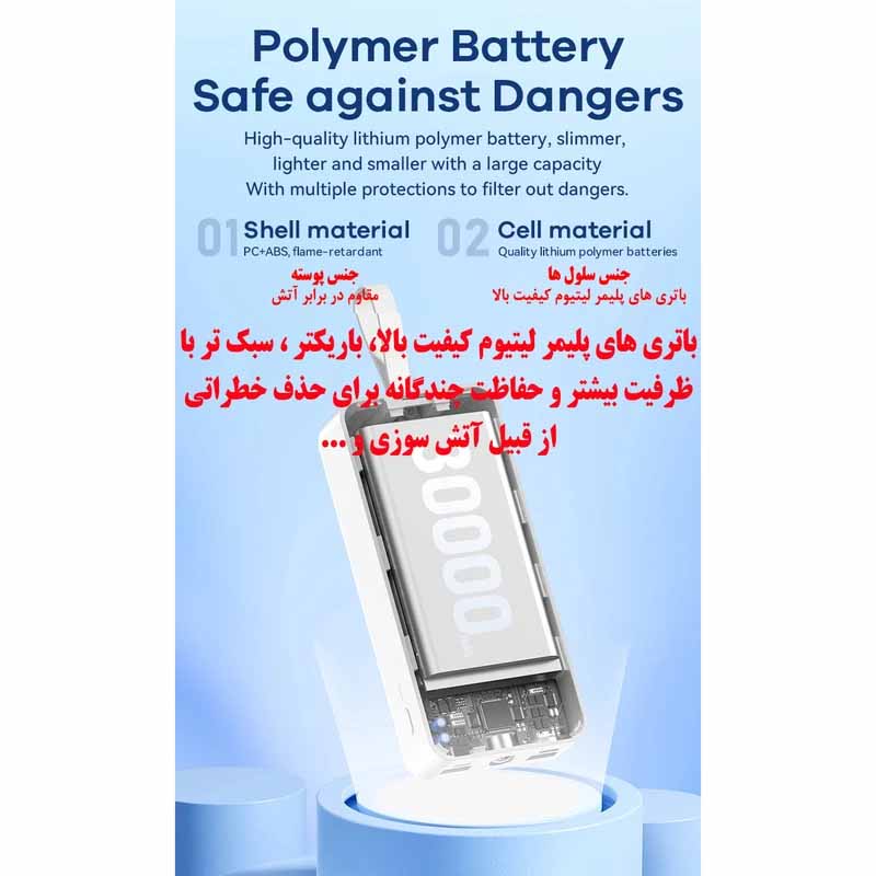 پاوربانک ریمکس مدل RPP-550 22.5W ظرفیت 30000 میلی آمپر ساعت 14 پاوربانک ریمکس مدل RPP-550 22.5W ظرفیت 30000 میلی آمپر ساعت