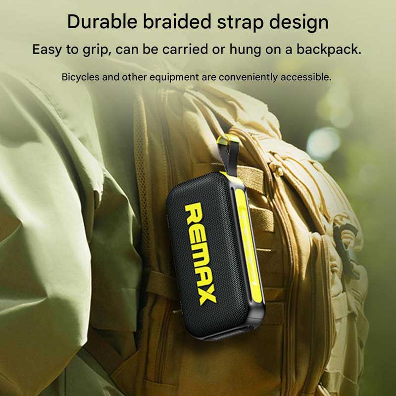 اسپیکر بلوتوثی قابل حمل ریمکس مدل WaterProof RB-M10 11 با اسپیکر بلوتوث TWS ضد آب ریمکس مدل SPK Bluetooth RB-M10، موسیقی خود را همه جا با خود ببرید. محصول دارای یک باتری داخلی است که میتواند تا 3 ساعت به طور مداوم موسیقی پخش کند. از اتصال بیسیم از طریق بلوتوث پشتیبانی میکند.دارای طراحی زیبا، اندازه جمع و جور، حمل آسان بوده و از اتصال بیسیم از طریق بلوتوث ، USB فلش، Aux3.5mm ،کارت TF (کارت میکرو SD) پشتیبانی میکند.اتصال بلوتوث آخرین و جدیدترین ورژن 5.4 است که میتوان از پخش بیوقفه لذت ببرید و اتصالی پایدار تا 10 متر دورتر ارائه دهد.قابلیت اتصال همزمان دو دستگاه اسپیکر بصورت (Wireless Pairing 360) در حالت TWS (بیسیم واقعی) دارد.دارای دسته برای حمل و نقل آسان و چراغ نشانگر وضعیت کار می باشد.چراغهای RGB وجود دارند که میتوانید رنگها را تغییر دهید.با جلوههای نوری شیک ،تجربه شنیداری خود را بهبود بخشید و فضایی پر جنب و جوش برای هر مناسبتی ایجاد کنید.جنس آن از پلاستیک ABS ضخیم و محکم است. قسمت جلویی از جنس مش است.دارای استاندارد ضد آب IPX67 است که بدون نگرانی در هر نوع آب و هوایی قابل استفاده می باشد .استاندارد IP67 یک رتبه بندی بین المللی است که نشان دهنده میزان مقاومت یک دستگاه در برابر نفوذ گرد و غبار و آب است. در این استاندارد، عدد 6 نشان دهنده مقاومت کامل در برابر نفوذ گرد و غبار، و عدد 7 نشان دهنده مقاومت در برابر باران و قطرات ریز و همچنین غوطه ور شدن موقت در آب تا عمق 1 متر است.با این بلندگوی جمع و جور و ضد آب، موسیقی خود را به هر جایی ببرید، ایدهآل برای مهمانیهای کنار استخر، سفرهای ساحلی یا ماجراجوییهای فضای باز است.با ظرفیت باتری 4000 میلیآمپر ساعت، با یک بار شارژ(پورت Type-C) تا 3 ساعت از پخش مداوم لذت ببرید و تا 240 روز در حالت آماده بکار می ماند. مجهز به بلندگوهای 20 واتی بوده که باعث میشود صدایی غنی و فراگیر را تجربه کنید، ایدهآل برای استفاده در فضای داخلی و خارجی است.دارای دکمههای کنترل پخش موسیقی و تنظیم صدا از روی اسپیکر است.با اسپیکر بلوتوثی ضد آب ریمکس مدل RB-M10 از موسیقی خود در هر زمان و هر مکان لذت ببرید.