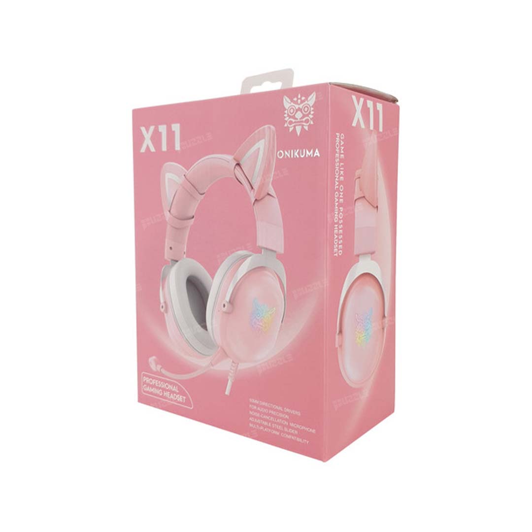 هدفون مخصوص بازی اونیکوما مدل X11 صورتی طرح Cat Ears RGB 2 هدفون مخصوص بازی اونیکوما مدل X11 صورتی طرح Cat Ears RGB - تصویر 2